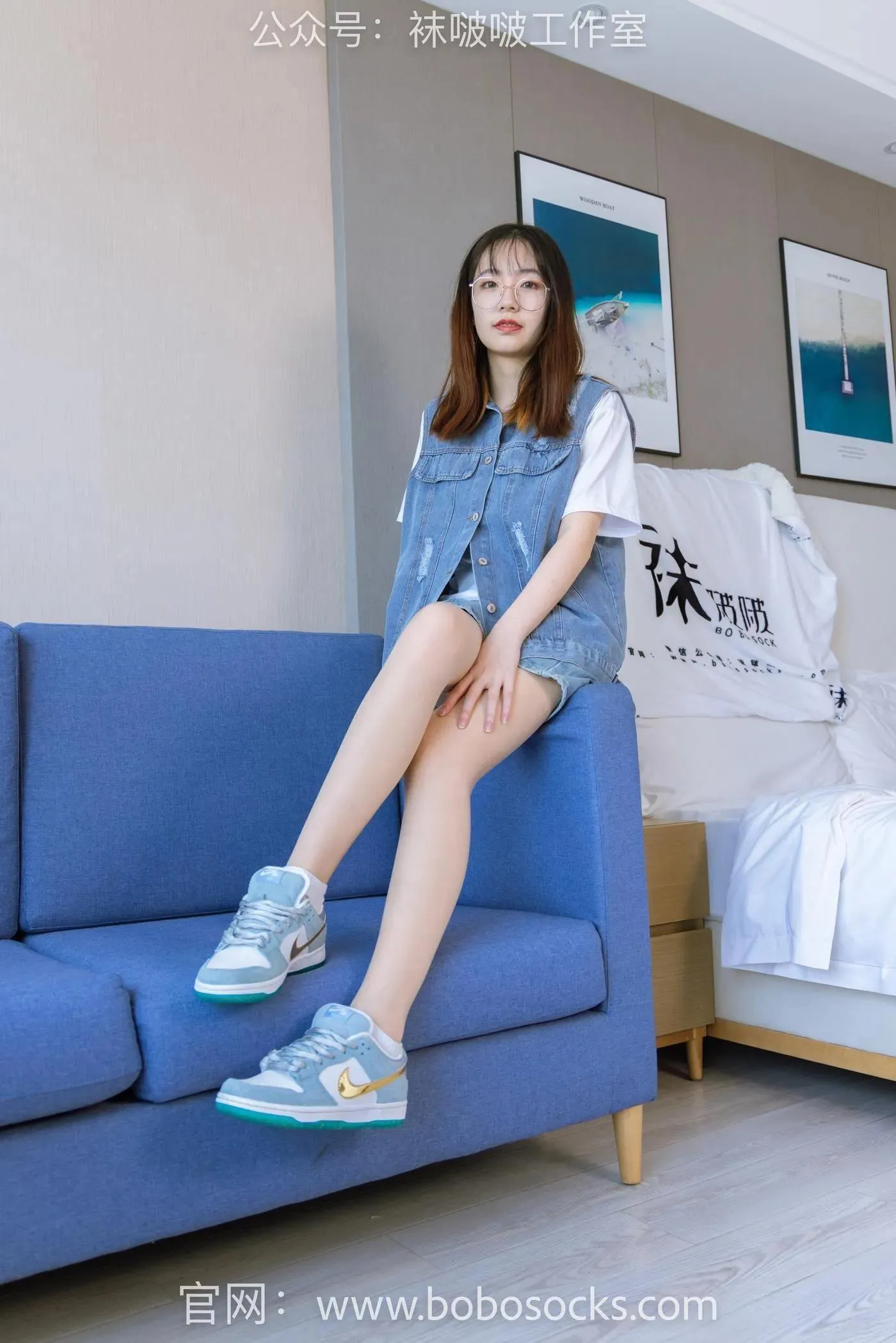 [BoBoSocks袜啵啵]NO.123 小甜豆-板鞋、白棉袜、肉丝 [140P]插图5